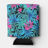 Rafraîchisseur Pour Canette Feuilles tropicaux bleu et rose (Dos)