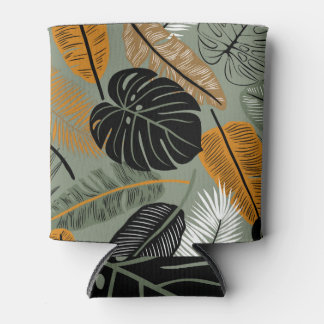 Rafraîchisseur Pour Canette Feuilles tropicaux délicats Imprimer