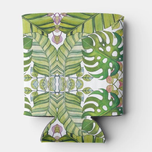 Rafraîchisseur Pour Canette Feuilles Tropicaux En Aquarelle (Dos)