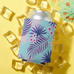 Rafraîchisseur Pour Canette Feuilles tropicaux et fleurs 2