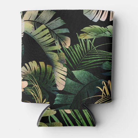 Rafraîchisseur Pour Canette Feuilles tropicaux : Floral d'été sans joint (Devant)