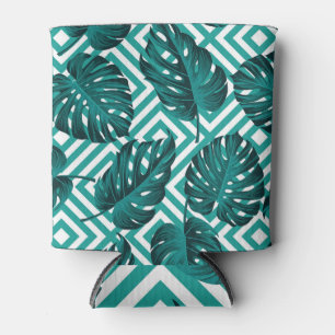 Rafraîchisseur Pour Canette Feuilles tropicaux : Motif Floral sans joint.