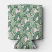 Rafraîchisseur Pour Canette Feuilles tropicaux roses et verts | Monogramme Cab (Dos)
