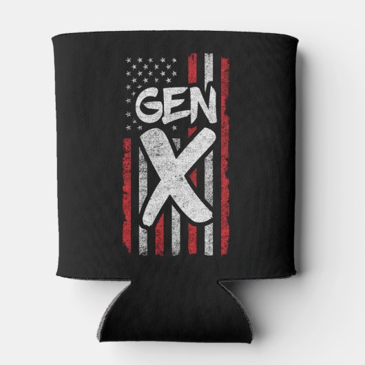 Rafraîchisseur Pour Canette Fier Gen Xer Génération X American Flag Gen X (Dos)