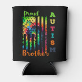 Rafraîchisseur Pour Canette " Fière Autisme Frère Cravate-Dye Drapeau Autisme (Devant)