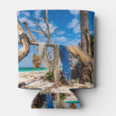 Rafraîchisseur Pour Canette Filets de pêche séchant sur la plage (Dos)