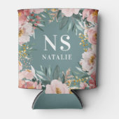 Rafraîchisseur Pour Canette Fille aquarelle rose fleur anniversaire élégant (Devant)