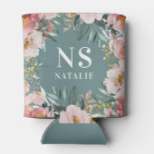 Rafraîchisseur Pour Canette Fille aquarelle rose fleur anniversaire élégant (Dos)