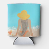 Rafraîchisseur Pour Canette Fille de plage Cheveux longs Mariage Party (Devant)