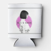 Rafraîchisseur Pour Canette Fille mignonne et classe rose et noir (Devant)