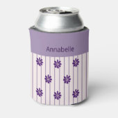 Rafraîchisseur Pour Canette Fille Nom Violet Stripes et Fleurs pourpres (Can Dos)