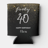 Rafraîchisseur Pour Canette Fille parties scintillant Custom moderne 40e anniv (Devant)
