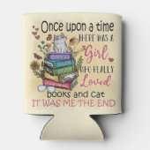 Rafraîchisseur Pour Canette Fille qui aime les livres et les chats (Dos)