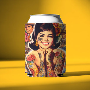 Rafraîchisseur Pour Canette Fille tatouée old school