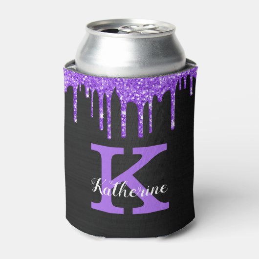 Rafraîchisseur Pour Canette Fille violet noir Parties scintillant Drives Nom d (Can devant)
