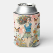 Rafraîchisseur Pour Canette Filles d'été Pastels Floral avec papillons (Can Dos)