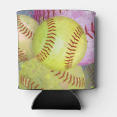 Rafraîchisseur Pour Canette Filles Jaunes Rose Softball (Dos)