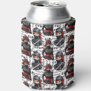 Rafraîchisseur Pour Canette Filles Ninja Anime avec motif de texte Design