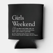 Rafraîchisseur Pour Canette Filles Personnalisées Définition Week-End Noir Et (Devant)