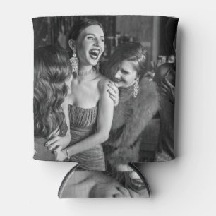 Rafraîchisseur Pour Canette Filles qui rient : belle photo noir-blanc