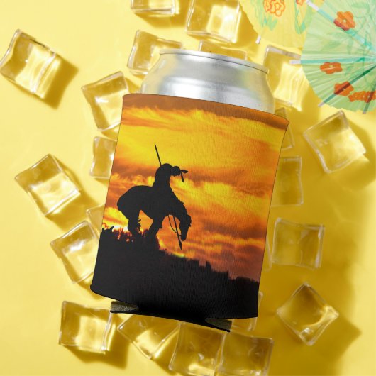 Rafraîchisseur Pour Canette Fin de la Silhouette du sentier avec coucher de so (Été in situ)