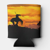 Rafraîchisseur Pour Canette Fin de la Silhouette du sentier avec coucher de so (Dos)