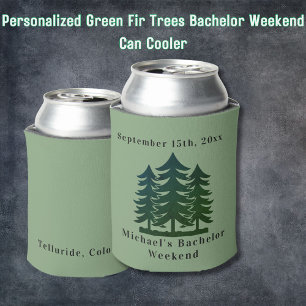 Rafraîchisseur Pour Canette Fir vert personnalisé Bachelor Week-end