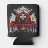 Rafraîchisseur Pour Canette Firefighter Helmet ADD NAME Fire Department Rescue (Dos)