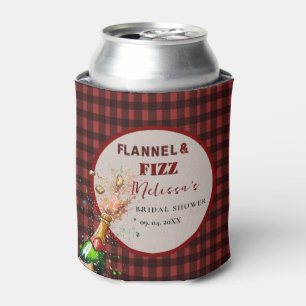 Rafraîchisseur Pour Canette Flaannel et fizz shower de mariage hivernal rouge