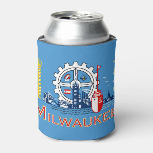 Rafraîchisseur Pour Canette Flag of Milwaukee, Wisconsin Can Cooler