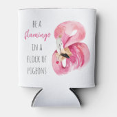 Rafraîchisseur Pour Canette Flamant rose Aquarelle Exotique Rose Moderne Avec  (Devant)