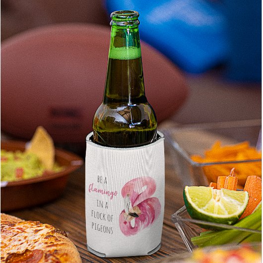 Rafraîchisseur Pour Canette Flamant rose Aquarelle Exotique Rose Moderne Avec 