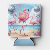 Rafraîchisseur Pour Canette Flamant rose Birthday Beach Party (Devant)