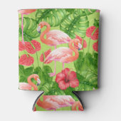 Rafraîchisseur Pour Canette Flamant rose et plantes tropicaux (Devant)