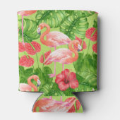 Rafraîchisseur Pour Canette Flamant rose et plantes tropicaux (Dos)