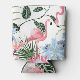 Rafraîchisseur Pour Canette Flamant rose Fleurs Exotiques Tropical Simples
