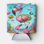 Rafraîchisseur Pour Canette Flamant rose Funky Restez Hydraté Mon Ami (Devant)