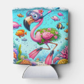 Rafraîchisseur Pour Canette Flamant rose Funky Restez Hydraté Mon Ami (Dos)