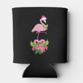 Rafraîchisseur Pour Canette Flamant rose rose à Santa Hat Noël Whimsical (Dos)