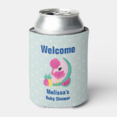 Rafraîchisseur Pour Canette Flamant rose rose avec pastèque et ananas (Can devant)