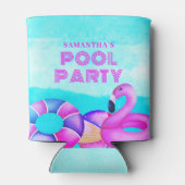 Rafraîchisseur Pour Canette Flamant rose rose fête d'anniversaire (Dos)