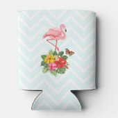 Rafraîchisseur Pour Canette Flamant rose rose & Hibiscus Tropical Fancy (Dos)