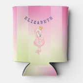 Rafraîchisseur Pour Canette Flamant rose rose mignon Ombre rayé (Devant)