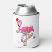 Rafraîchisseur Pour Canette Flamant rose rose Noël Joyeux Flamant rose de Noël (Can devant)