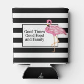 Rafraîchisseur Pour Canette Flamant rose rose noir blanc célébration réunion (Dos)