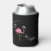 Rafraîchisseur Pour Canette Flamant rose rose Noir Can Cooler (Can devant)