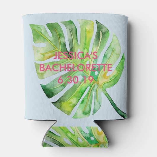 Rafraîchisseur Pour Canette Flamant rose tropical Bachelorette Can Cooler Kooz (Dos)