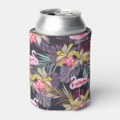 Rafraîchisseur Pour Canette Flamant rose Tropical : Motif sans couture d'été (Can devant)