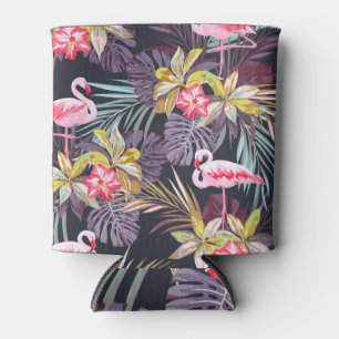 Rafraîchisseur Pour Canette Flamant rose Tropical : Motif sans couture d'été