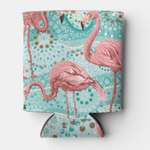 Rafraîchisseur Pour Canette Flamant rose Tropical : Papier peint Floral Vintag